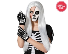 GUANTI NERI CORTI SCHELETRO (80077)