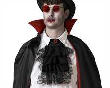 SET VAMPIRO JABOT NERO E OCCHIALI ROSSI (81769)