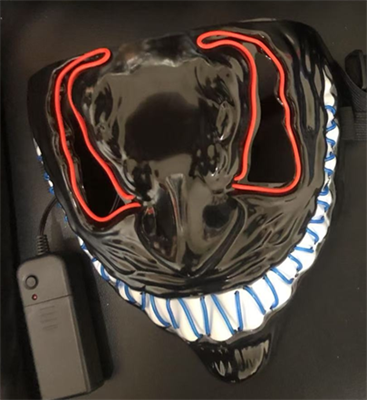 MASCHERA LED FANTASMA SORRIDENTE BLU E ROSSA (3119.0)