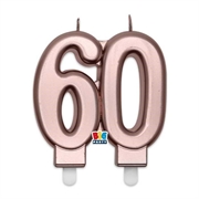 CANDELINA 60 ANNI ROSEGOLD 9CM (75399)