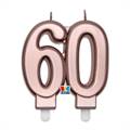 CANDELINA 60 ANNI ROSEGOLD 9CM (75399)