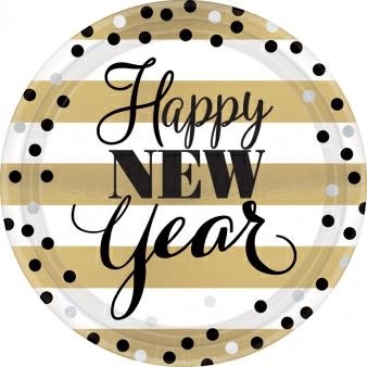PIATTI CARTONCINO HAPPY NEW YEAR 23CM 8PZ (25244-551668 AM)