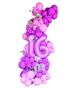 MEZZO ARCO CON NUMERI E FIORI FINTI 1X2MT (COMP 457)