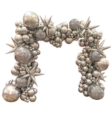 ARCO ORGANICO ORO SHINY CON MIRROR E STELLE ESPLOSIVE 3X2,5MT (COMP 459)