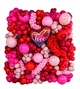 WALL DI PALLONCINI CON CUORI MYLAR (COMP 468)