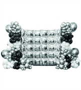 WALL DI PALLONCINI CON MYLAR SILVER (COMP 470)