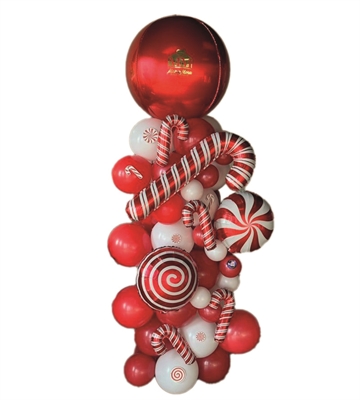 TORRETTA CON MYLAR NATALIZI E SFERA IN ALTO 2MT (COMP 472)