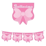 FESTONE BANDIERINE BATTESIMO ROSA C/FIOCCO 25CMX6M (20866-61650)