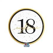 PIATTI 18 ANNI ORO E NERO 18CM 6PZ (77245)