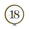 PIATTI 18 ANNI ORO E NERO 18CM 6PZ (77245)
