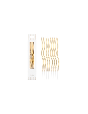 CANDELINE CURL ORO 13CM 8PZ (53164)