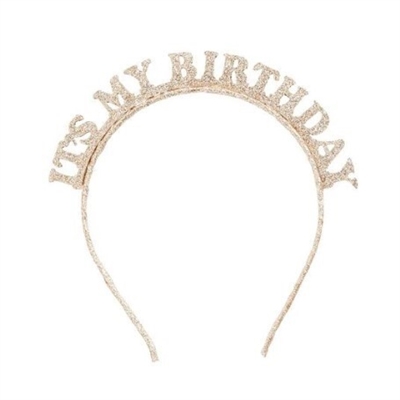CERCHIETTO ORO GLITTER COMPLEANNO IT`S MY BIRTHDAY (HBBC103)