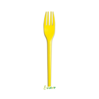 FORCHETTE ECOLOR COMPOSTABILI GIALLO 16CM 20PZ (76391)