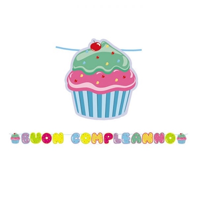 FESTONE IN CARTA BUON COMPLEANNO CUPCAKE 600X25CM (18920-60855)