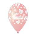 PALLONCINI IN LATTICE TONDO ROSA E UNA BIMBA 33CM 5PZ (340617)