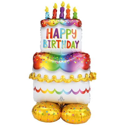 PALLONCINO IN MYLAR AIRLOONZ TORTA HAPPY BIRTHDAY 127CM (4244911)