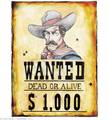 POSTER WANTED DEAD OR ALIVE 38CM PER 50CM (15025-5063P)