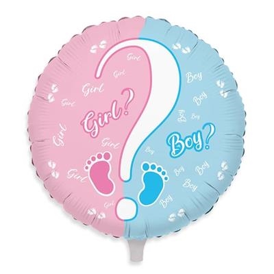 PALLONCINO IN MYLAR GENDER REVEAL PARTY 45CM (74618)