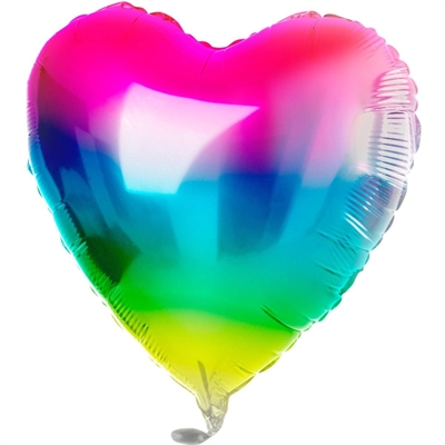 PALLONCINO IN MYLAR CUORE RAINBOW 45CM (66924)