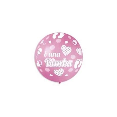 PALLONCINI IN LATTICE REGALO NEL PALLONE BABY GIRL 45CM 25PZ (903942)