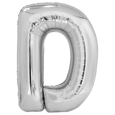 PALLONCINO IN MYLAR LETTERA D ARGENTO 86CM (9909553)