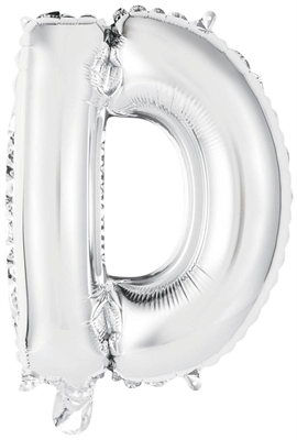 PALLONCINO IN MYLAR LETTERA D ARGENTO 34CM (9909611)