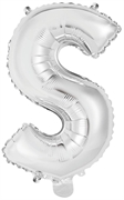 PALLONCINO IN MYLAR LETTERA S ARGENTO 34CM (9909626)