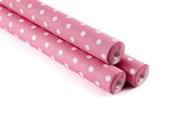 TOVAGLIA IN ROTOLO GOFFRATA POIS ROSA 118X500CM (024-26)