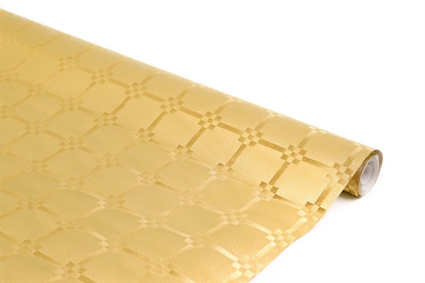 TOVAGLIA IN ROTOLO DAMASCATA IMPERMEABILE ORO 118X500CM (A996-23)